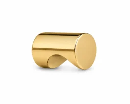 Cylinder møbelknop i lakkeret poleret messing Ø15 mm. K20001711