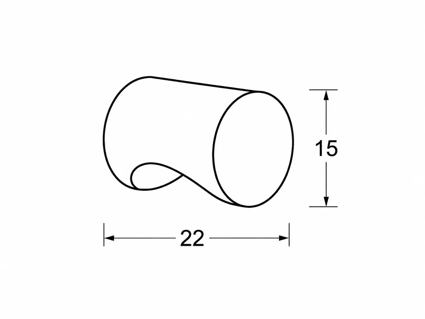Cylinder møbelknop i nikkel satin Ø15 mm. K20001715 - Billede 2