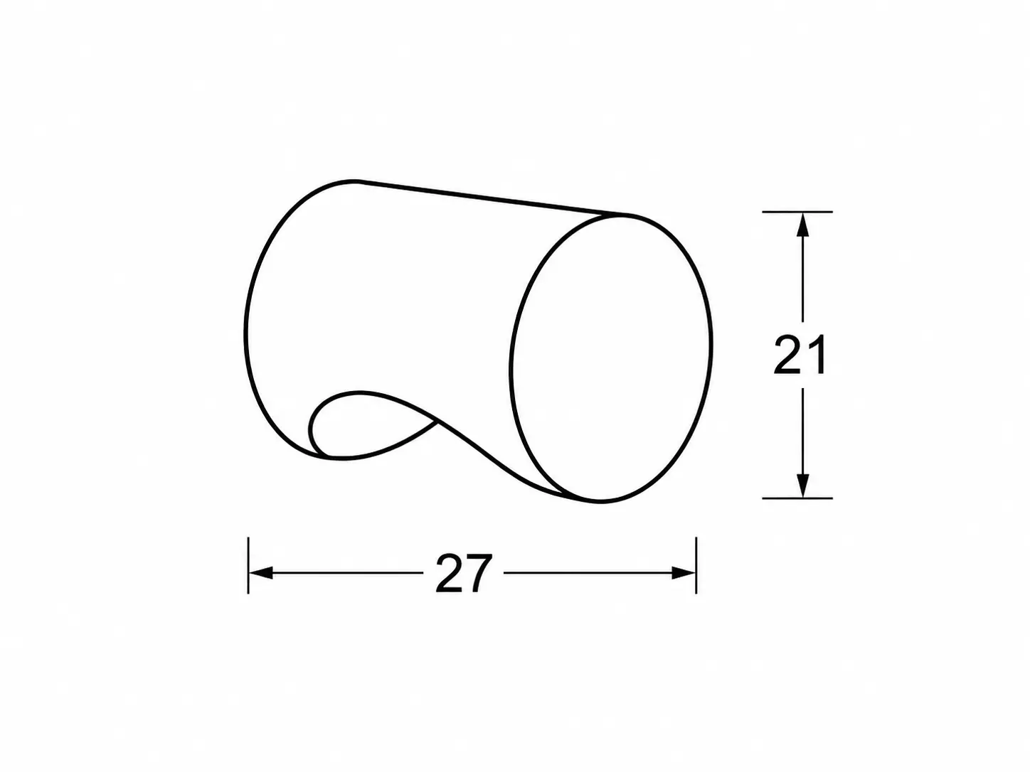 Cylinder møbelknop i nikkel satin Ø21 mm. K20001717 - Billede 2