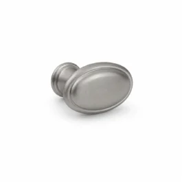 Oval møbelknop i mat nikkel satin Ø35 mm. K20001788