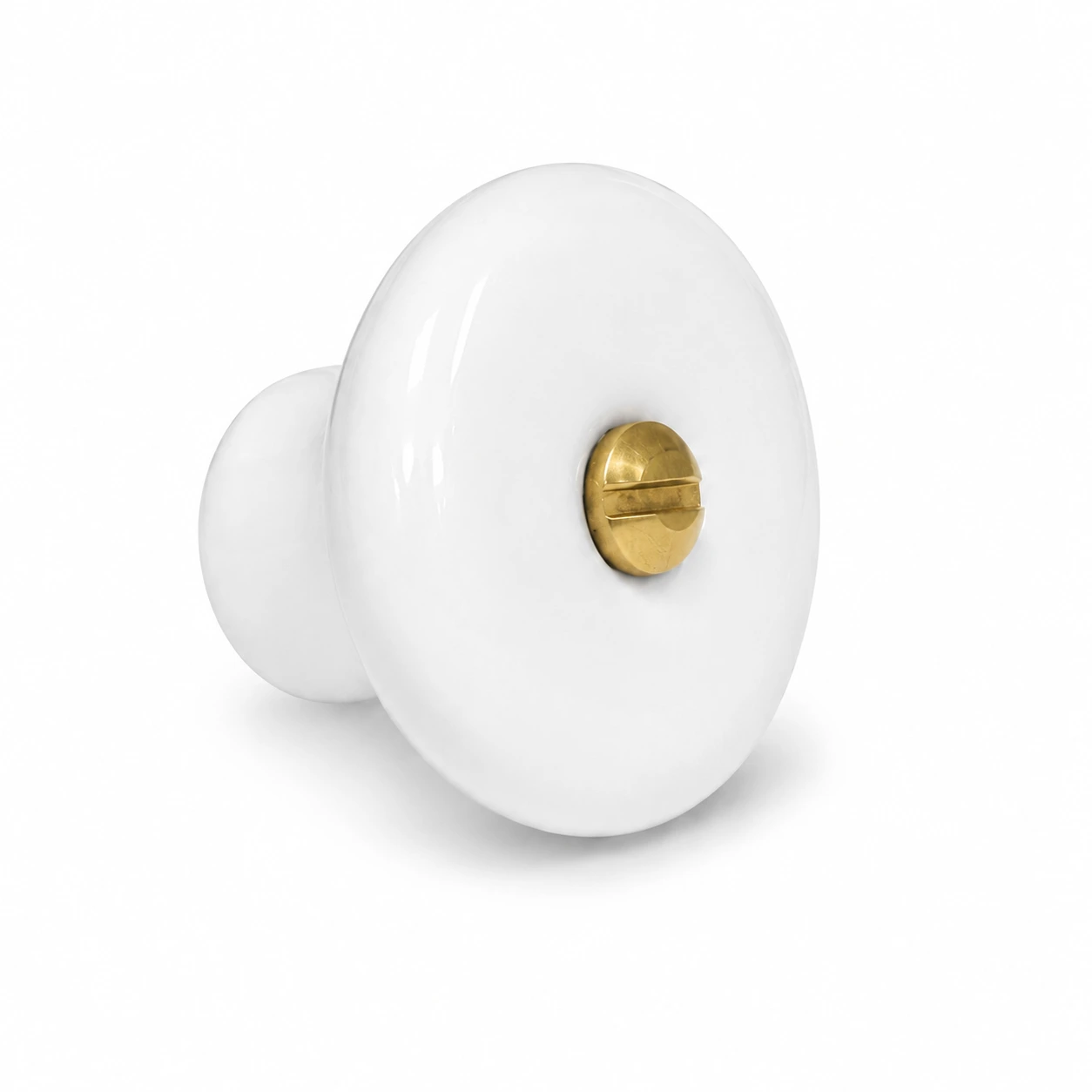 Møbelknop i hvid porcelæn Ø36 mm med flere skrueløsninger. K20001823 - Billede 3
