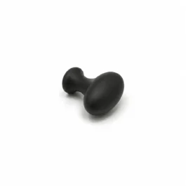 Oval møbelknop i mat oxideret sort Ø30 mm. K20002255