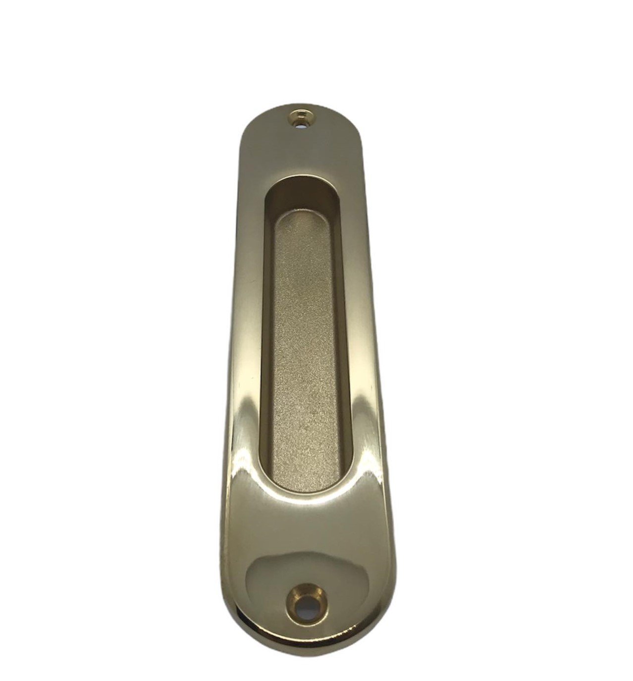 Skydedørsskål oval i poleret messing 160 x 36 mm.