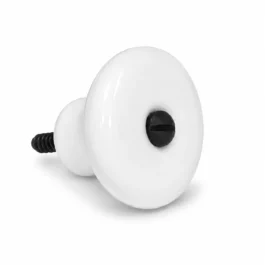 Møbelknop i hvid porcelæn Ø36 mm med flere skrueløsninger. K20001823