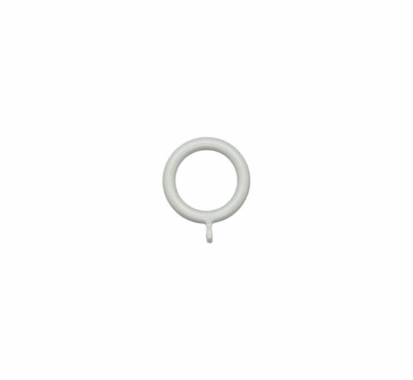 Hvid plastik gardinring. Ø33 mm.