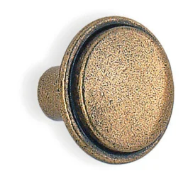 Møbelknop i antik messingfinish Ø30 mm. B00084
