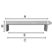 Bøjlegreb i mat krom, kantet design 96 mm. B60017 - Billede 2