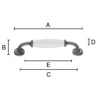 Bøjlegreb i mat sort og hvid keramik 128 mm. BB006291 - Billede 2