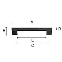 Bøjlegreb i mat sort med riflet greb 128 mm. BB006511 - Billede 2