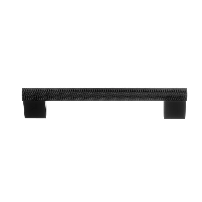 Bøjlegreb i mat sort med riflet greb 128 mm. BB006511