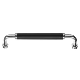 Bøjlegreb i sort træ og poleret krom 128 mm. BK006351B