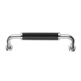 Bøjlegreb i sort træ og poleret krom 96 mm. BK00635B