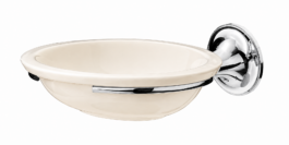 Søe-Jensen sæbeskål i keramik med poleret krom beslag. 3100017KP