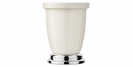 Søe-Jensen tandkrus i keramik med poleret krom fod. 3100016KP