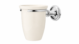 Søe-Jensen tandkrus i keramik med vægophæng i poleret krom. 3100015KP