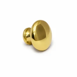 Møbelknop i poleret messing Ø34 mm. (Restparti)