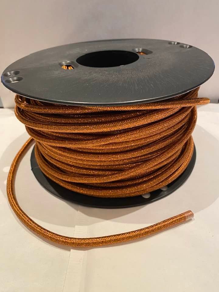 Stofledning nr. 90 - Kobber glimmer/rund rayon XZRL22